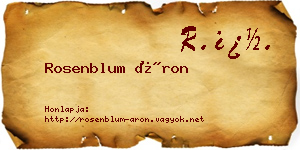 Rosenblum Áron névjegykártya